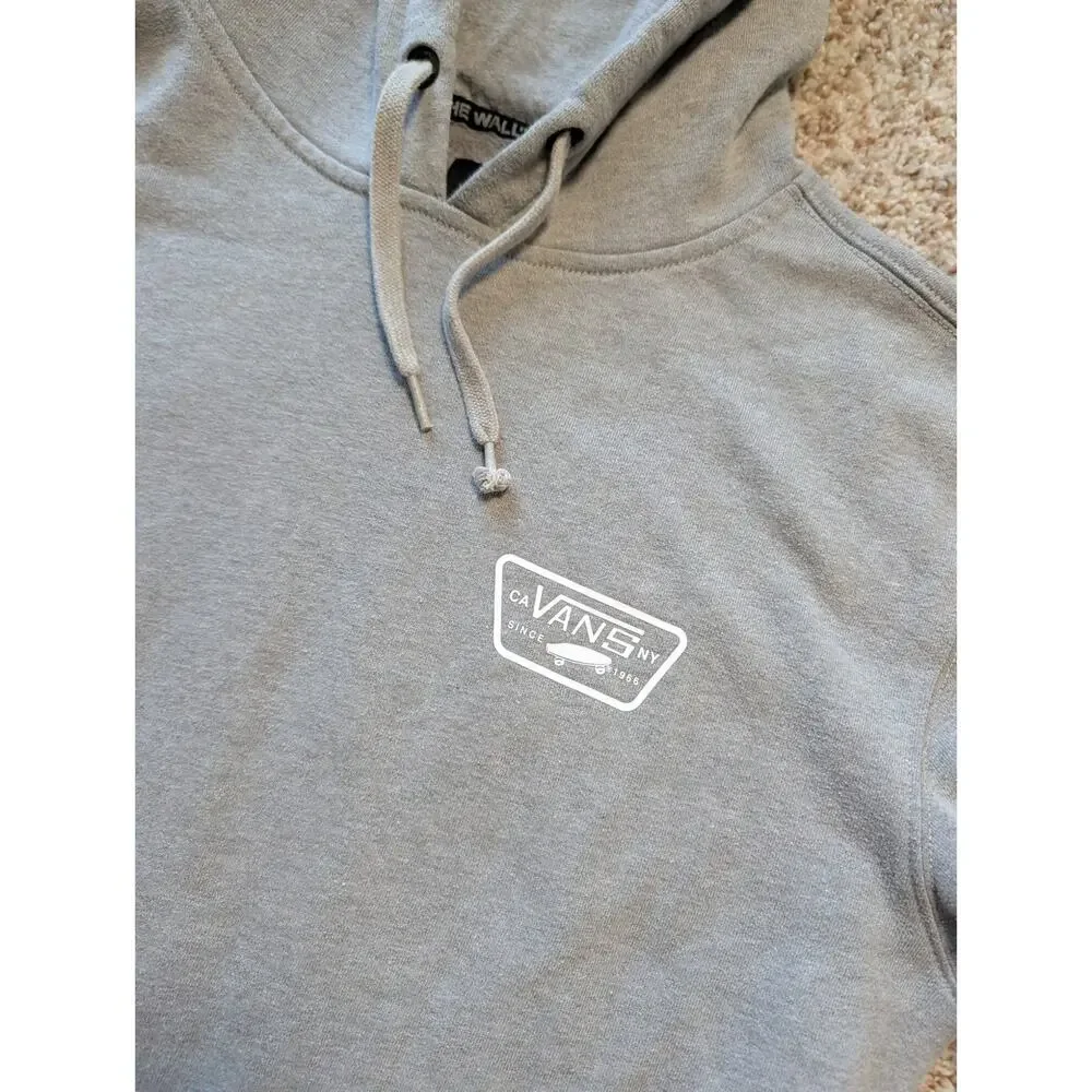 Vans Full Patched II Pullover Hoodie Heather Grey Skateboard Men's Size Small
